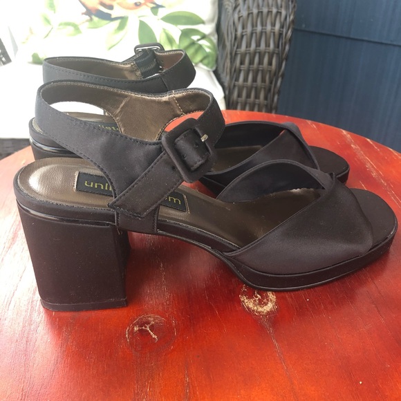 Unlisted Black Fabric Square-Toe, Y2K Block-Heels 7.5 - Picture 3 of 6